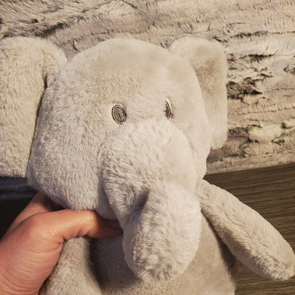 Kellytoy Gray Grey Elephant Crinkle Ear Rattle Plush 12